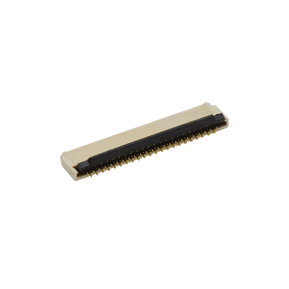 Pitch 0.30mm H0.9mm双排卧贴后掀盖双面接 FPC 45pin 本色 镀全金G/F